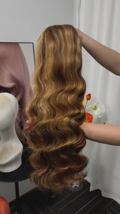 13x4 Lace Frontal Wig Body Wave P4/27# Honey Blonde Wholesale Indian Human Hair No Tangle