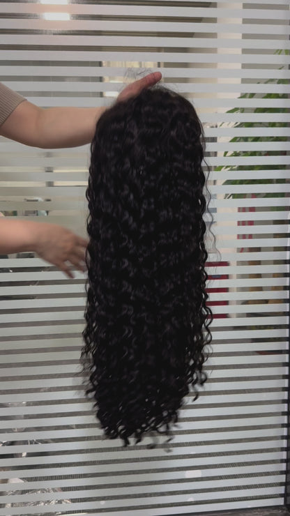 13x4 HD Lace Front Wig SDD Water Wave 100% Unprocessed Brazilian Virgin Human Hair Smooth Neat