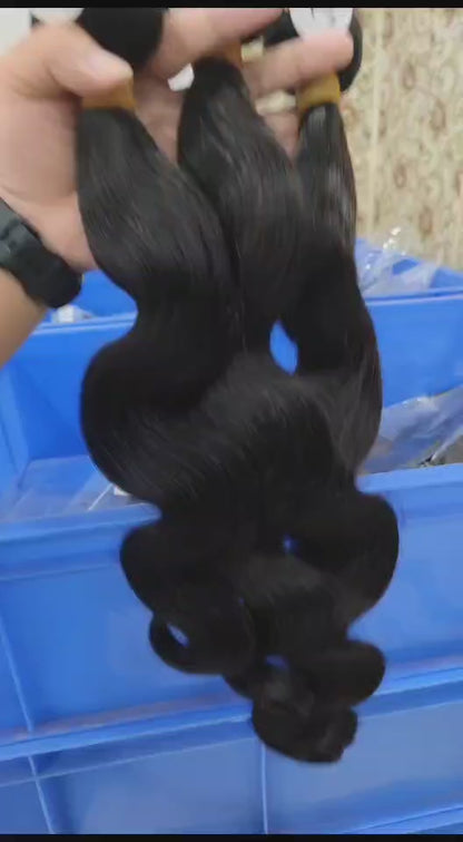 1B Natural Color Body Wave Hair Bundle Unprocessed Raw Virgin Brazilian Human Hair Weft