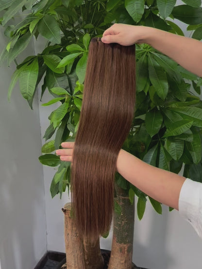 6# Colored Straight Hair Bundles Double Weft 100% Real Human Hair Weave