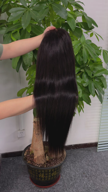 360 Straight Lace Frontal Wig Natural Color 1B Unprocessed Peruvian Virgin Human Hair No Tangle