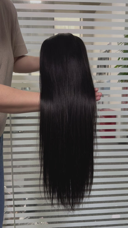 5x5 HD Transparent Lace Straight Closure Wig 100% Peruvian Virgin Human Hair Wholesale For Women